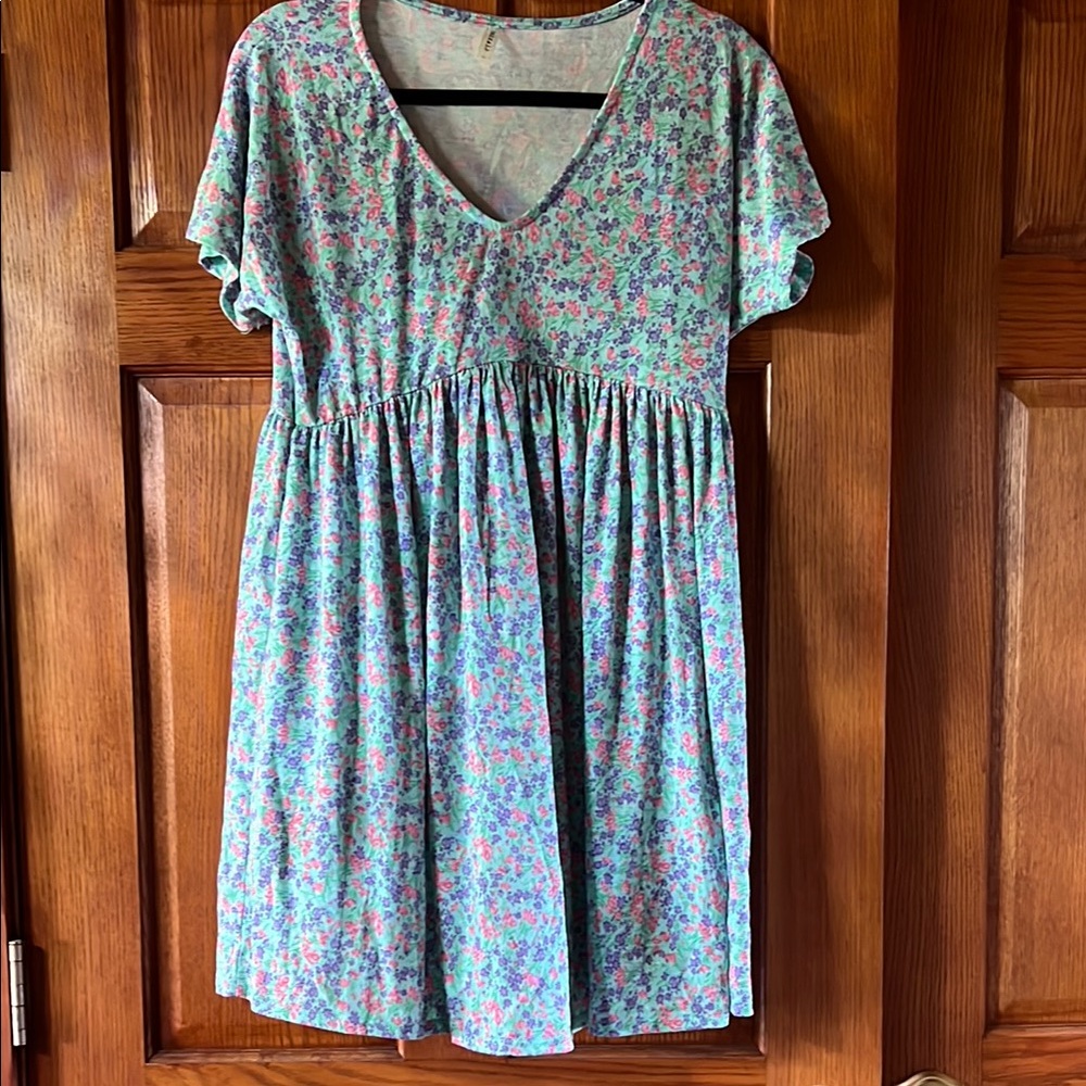 Emerald Pastel Floral Dress
